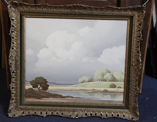 § Pierre de Clausades (1910-1976) Vue Sur La Loire 18 x 21.5in.